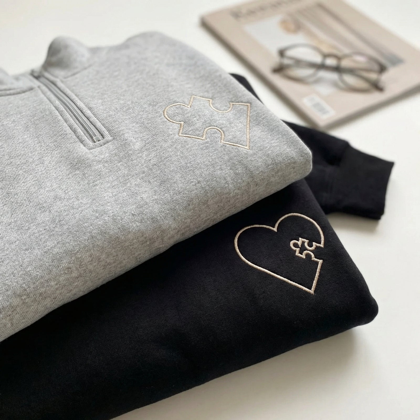 Sweats à capuche brodés personnalisés assortis pour couples