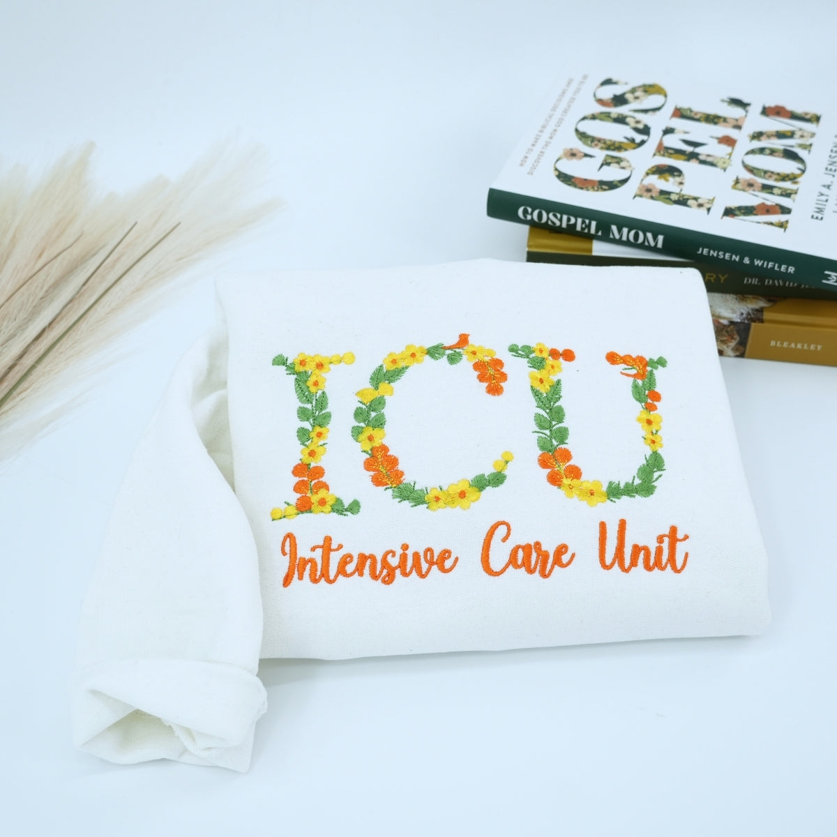 Custom Floral University Hoodies - College Embroidered Sweatshirts - Personalized Student Gift