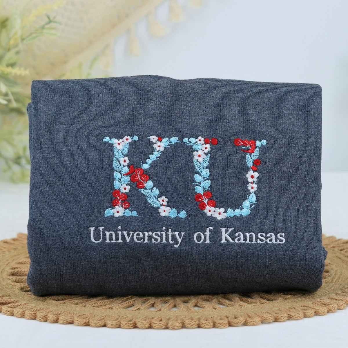 Custom Graduation Hoodies - Floral Embroidered University Sweatshirts - Graduate Gift