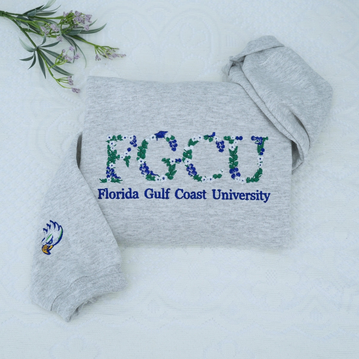 Custom Graduation Hoodies - Floral Embroidered University Sweatshirts - Graduate Gift