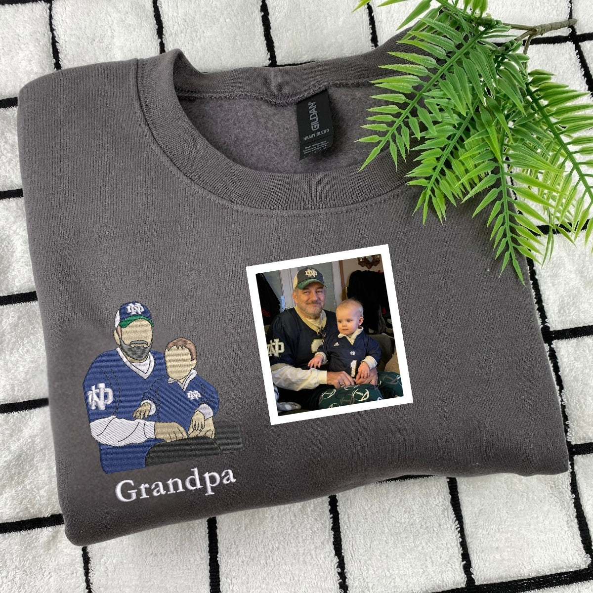 Custom Grandpa Hoodies - Photo Embroidered Sweatshirts - Perfect Father's Day Gift