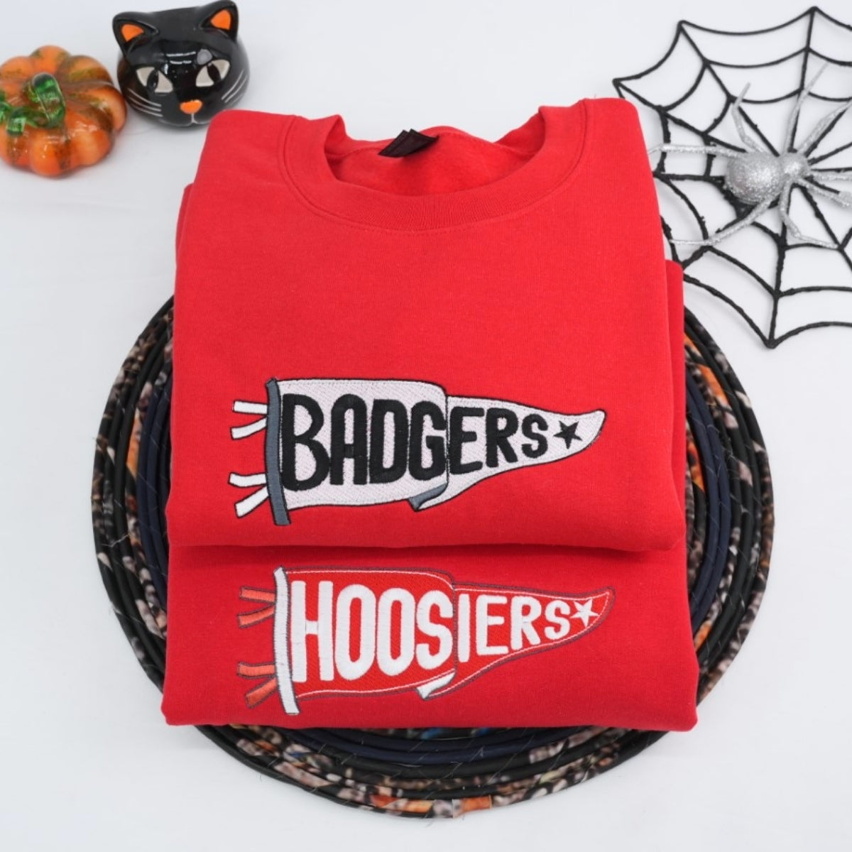 Individuell bestickte Engel- und Dämonenkatze-Kapuzenpullover für Paare