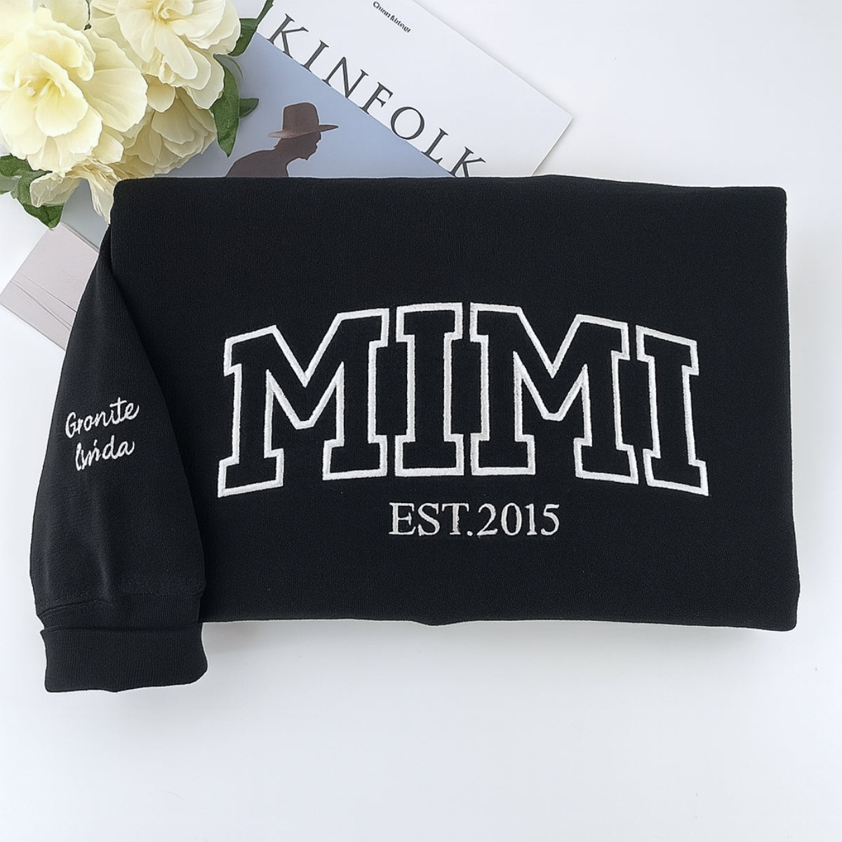 Custom Mimi Hoodies with Established Year - Personalized Grandma Varsity Sweatshirts with Names