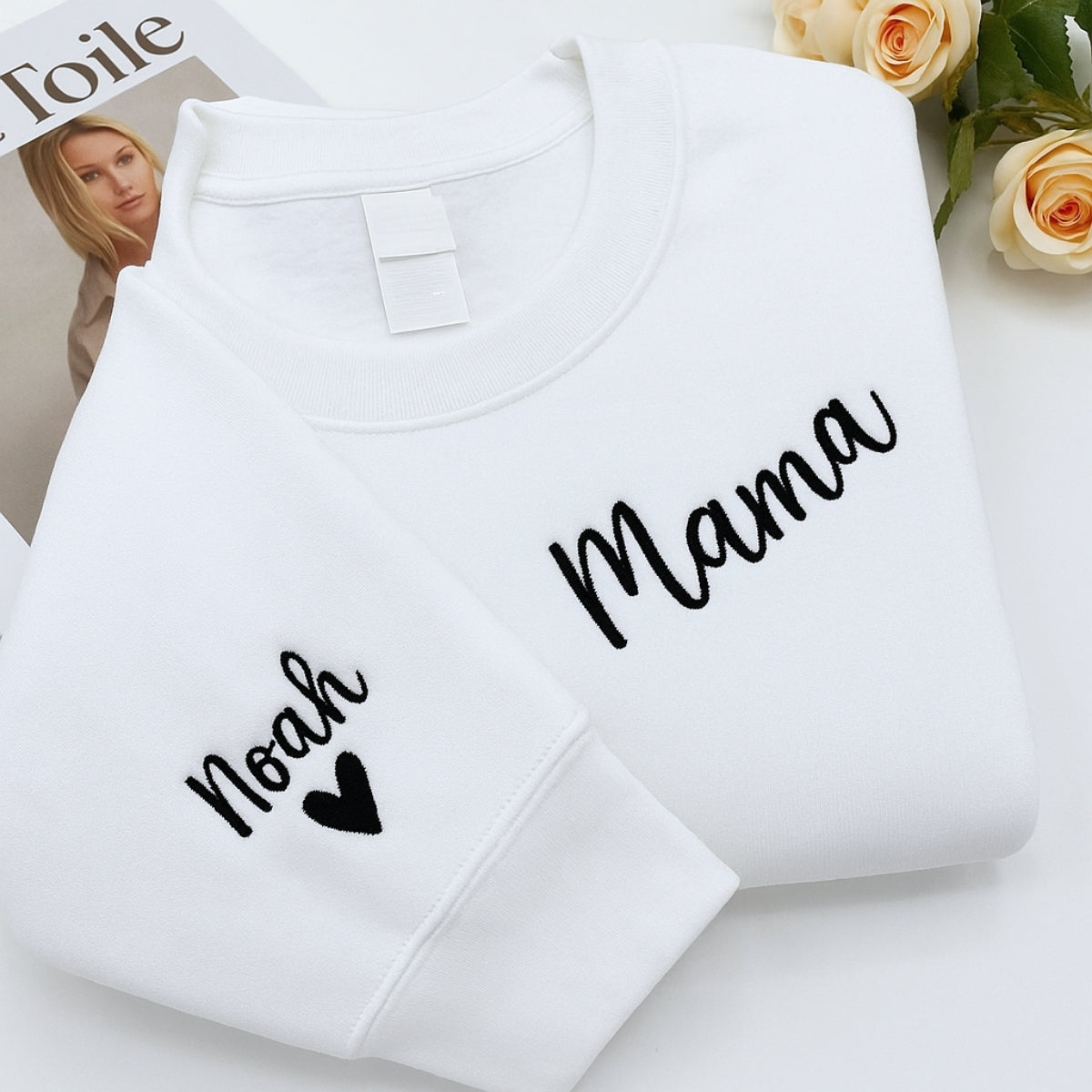 Custom Mom Hoodies - Personalized Name Embroidered Sweatshirts - Perfect Mother's Day Gift