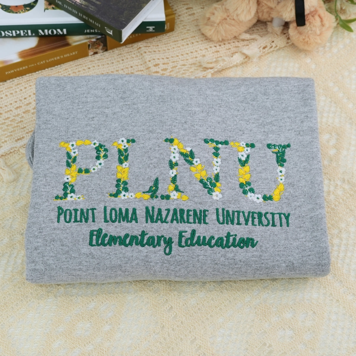 Custom School Hoodies - Floral Embroidered University Sweatshirts - Perfect Student Graduation Gift