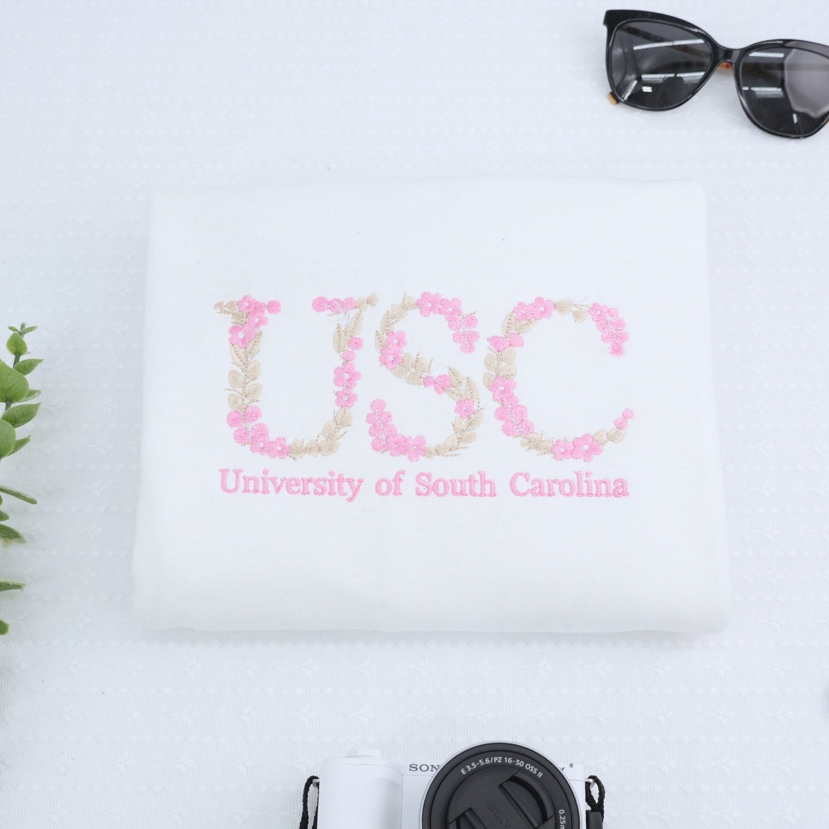 Custom University Hoodies with Floral Letters - College Graduation Sweatshirts - Personalized School Spirit