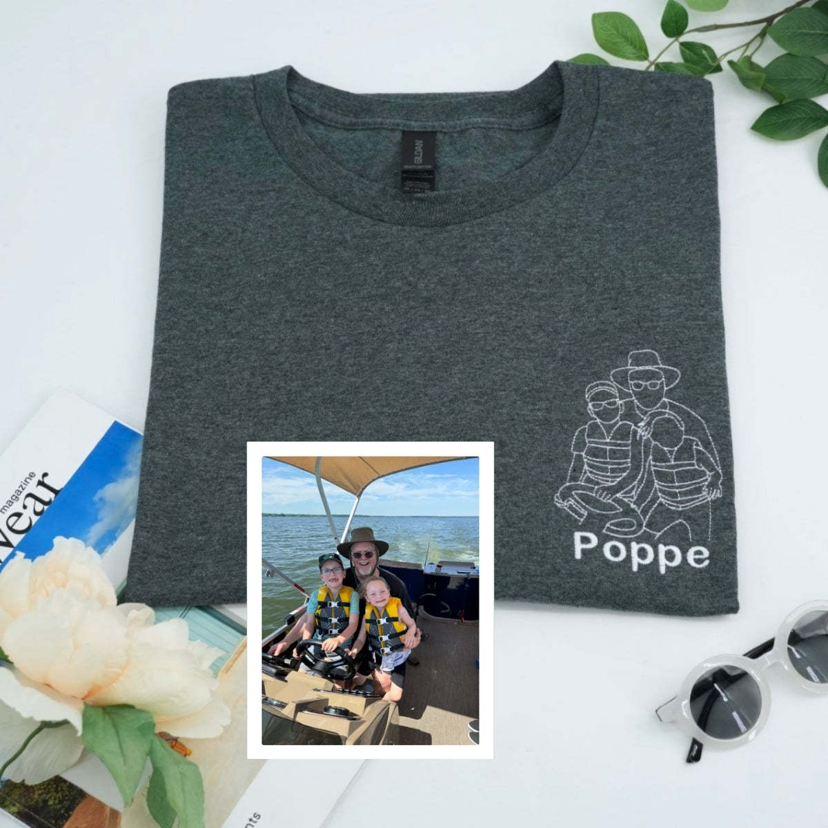 Dad Baby Custom T-Shirt - Father Child Embroidered Shirt - Perfect New Dad Gift