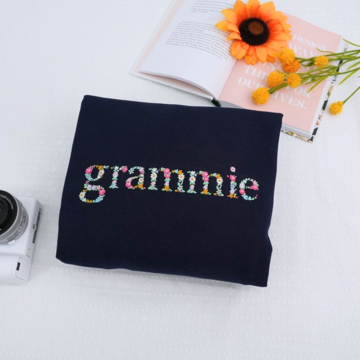 Grammie Custom Hoodies - Floral Embroidered Grandmother Sweatshirts - Perfect Mother's Day Gift
