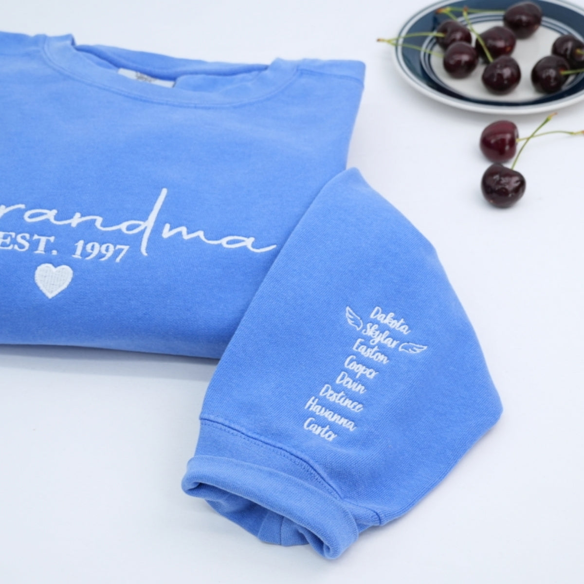 Grandma Custom Hoodie - Personalized Grandchildren Names Embroidered Sweatshirt - Perfect Grandmother Gift