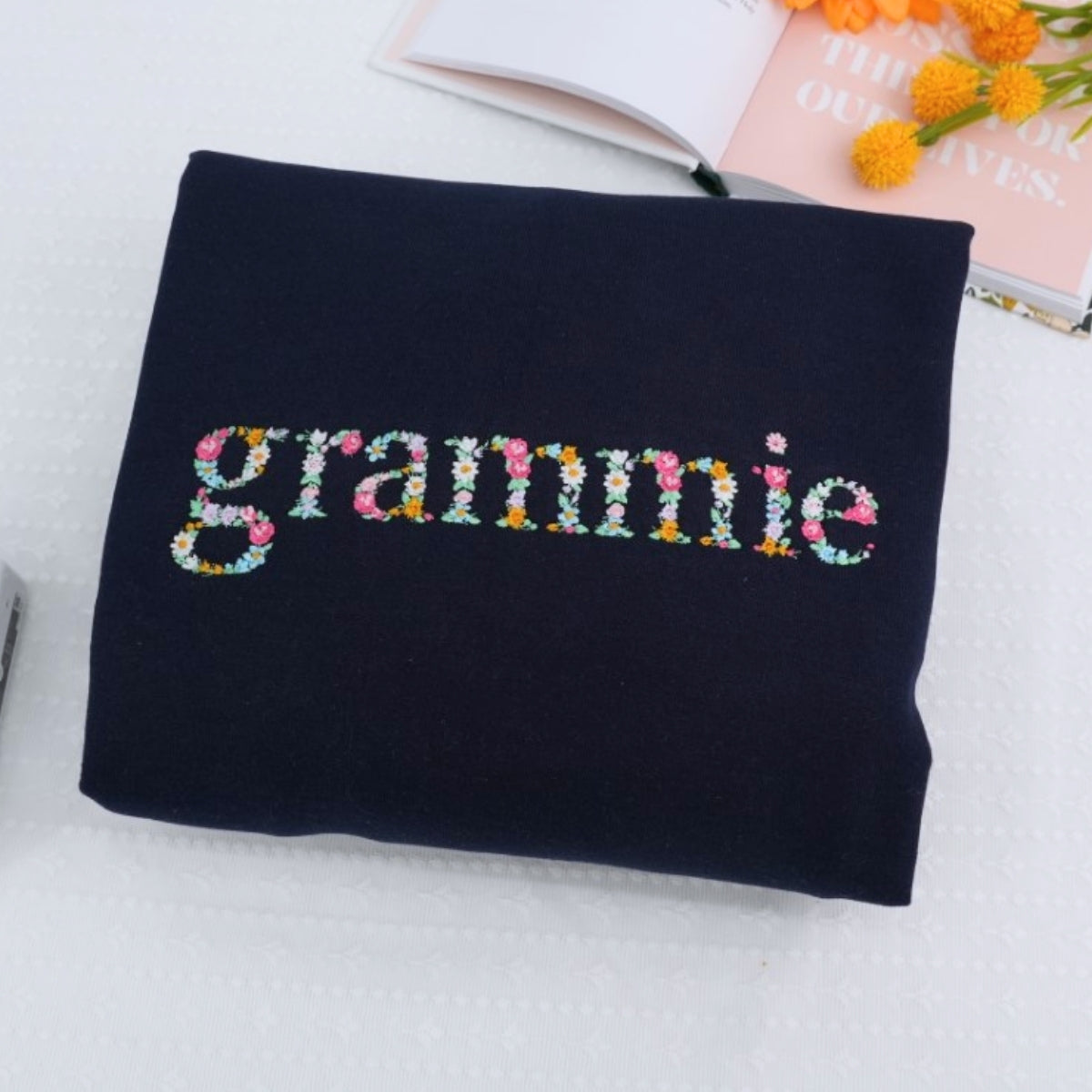Grandma Custom Hoodies - Floral Embroidered Sweatshirts - Perfect Grandmother Gift Mother's Day