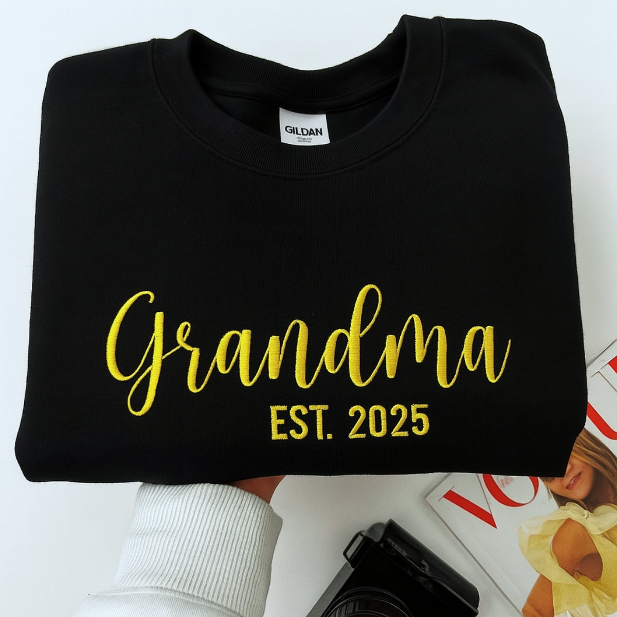 Grandma EST Embroidered Hoodie - Custom Grandchildren Names - Mother's Day Gift