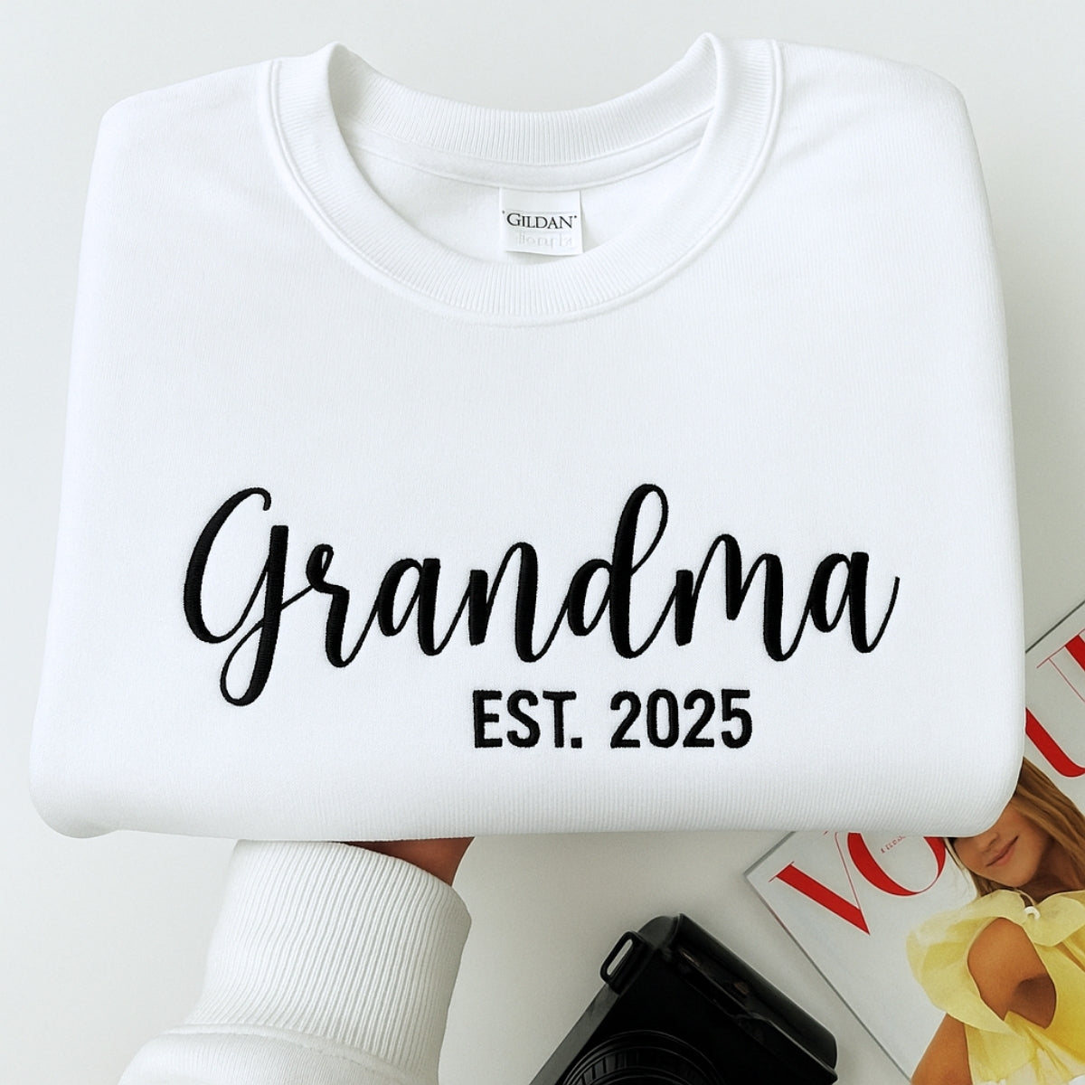 Grandma EST Embroidered Hoodie - Custom Grandchildren Names - Mother's Day Gift