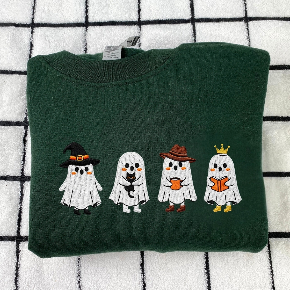 Halloween Ghost Custom Hoodies - Spooky Embroidered Sweatshirts - Perfect Halloween Gift
