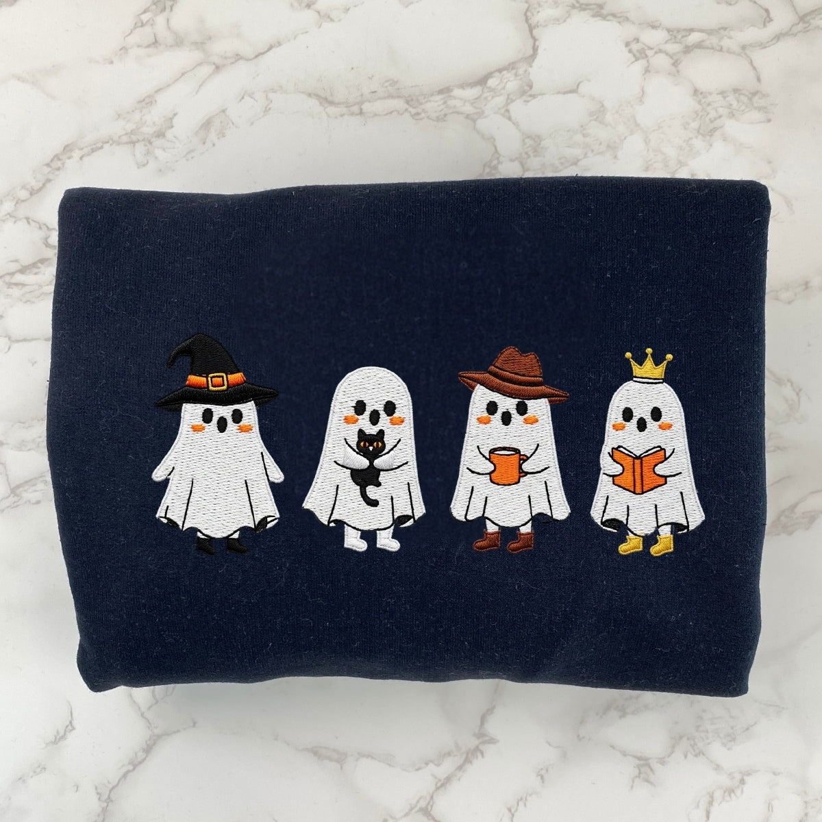 Halloween Ghost Custom Hoodies - Spooky Embroidered Sweatshirts - Perfect Halloween Gift