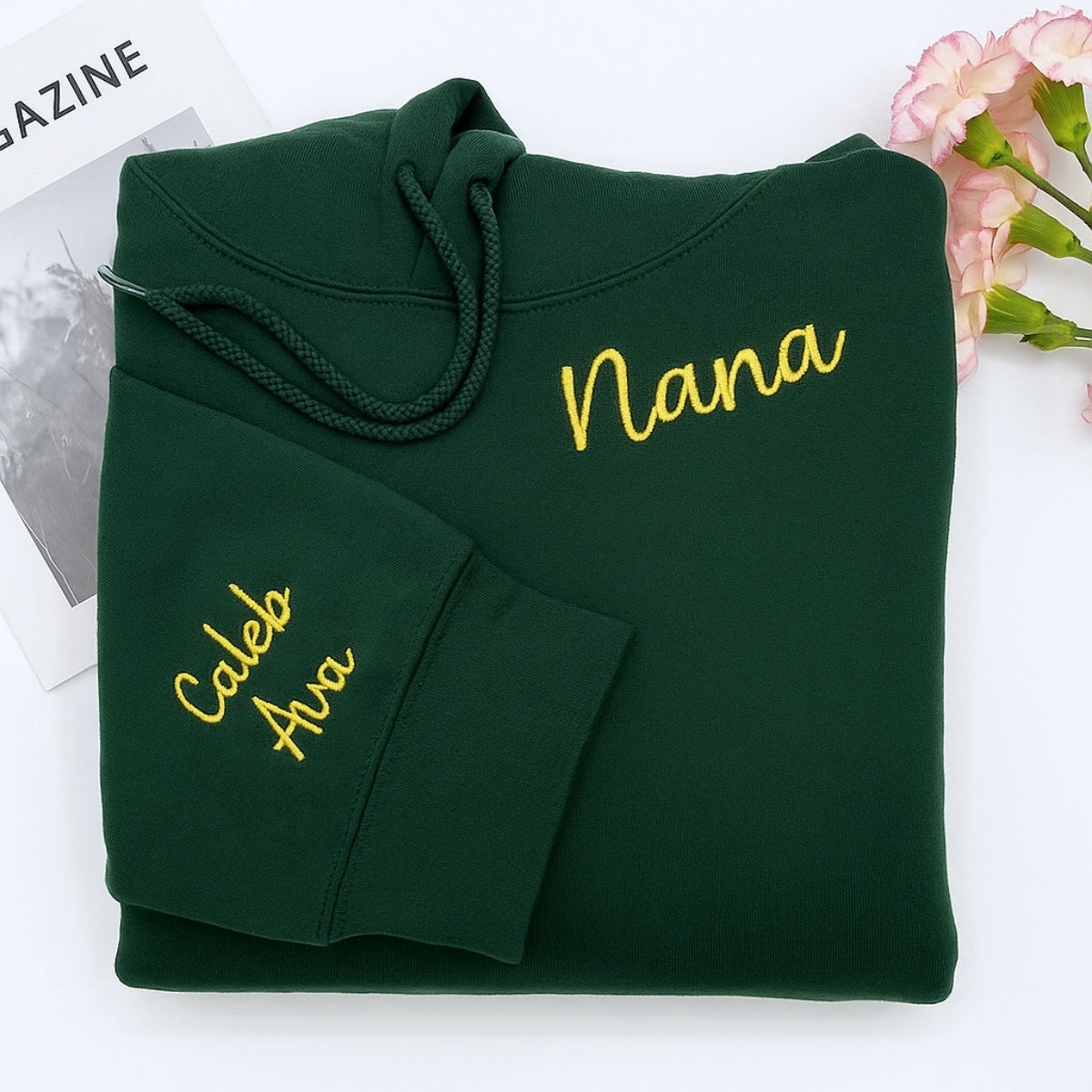 Individuell bestickte Engel- und Dämonenkatze-Kapuzenpullover für Paare