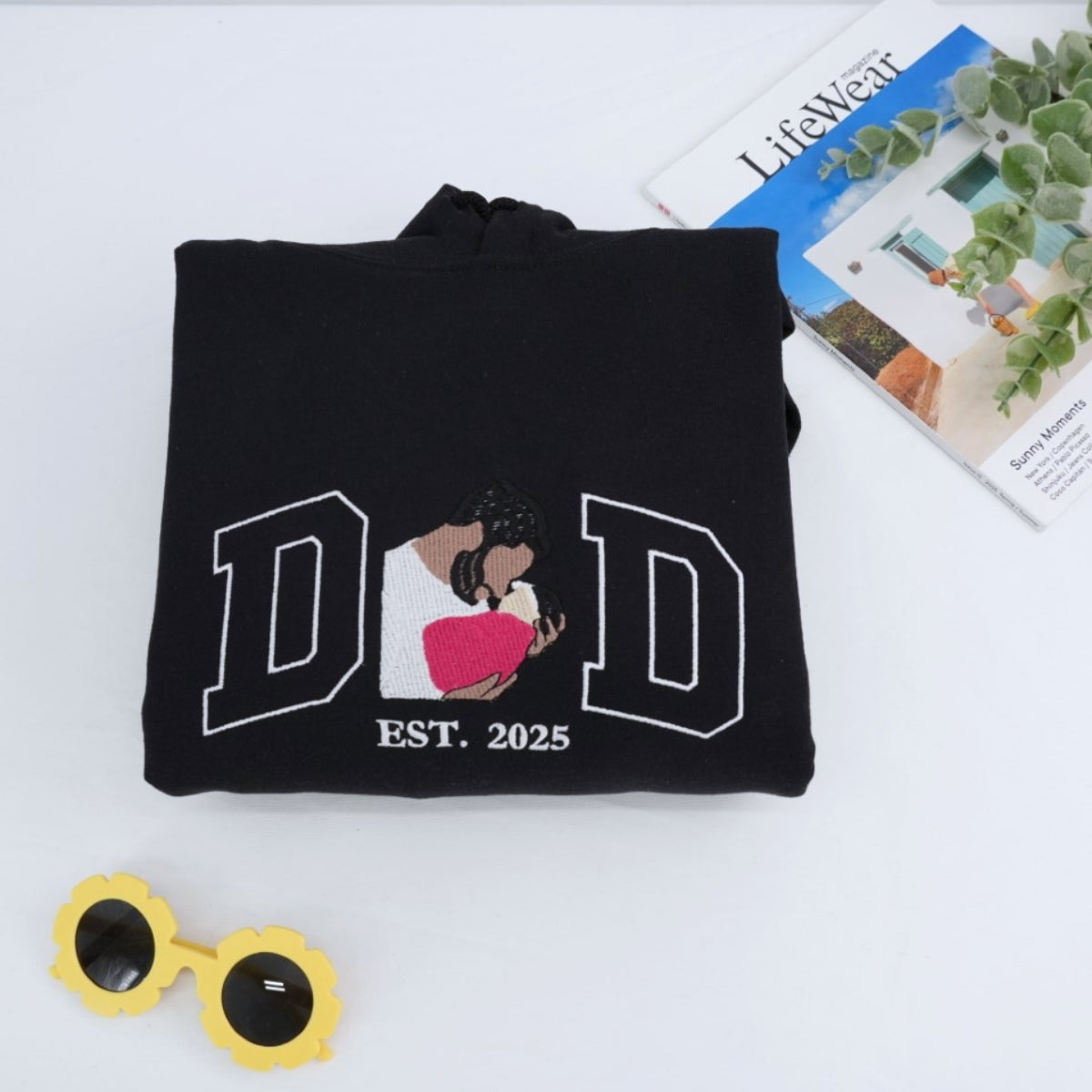 Individuell bestickte Engel- und Dämonenkatze-Kapuzenpullover für Paare