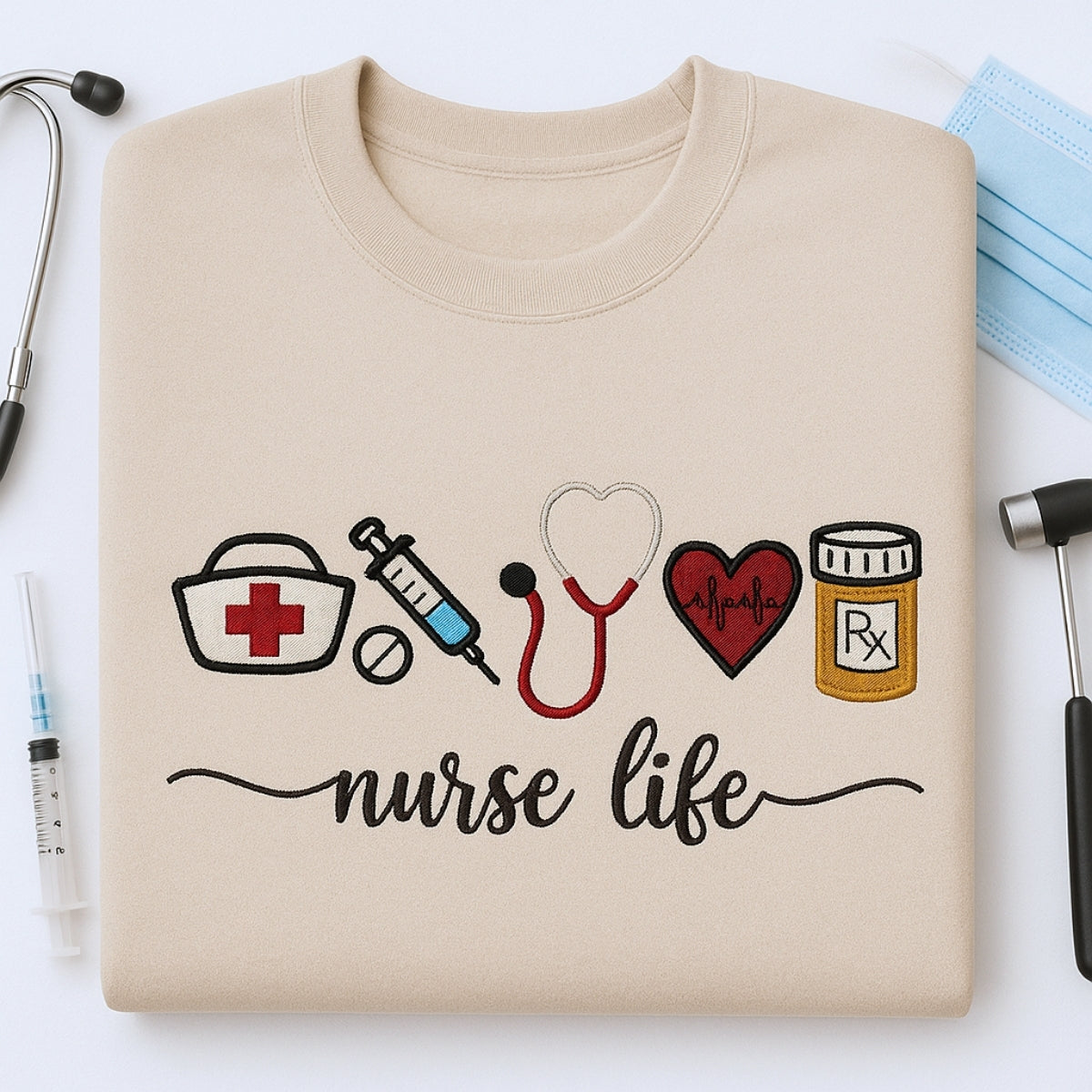 Nurse Life Custom Sweatshirt - Healthcare Embroidered Hoodie - Perfect Nurse Appreciation Gift