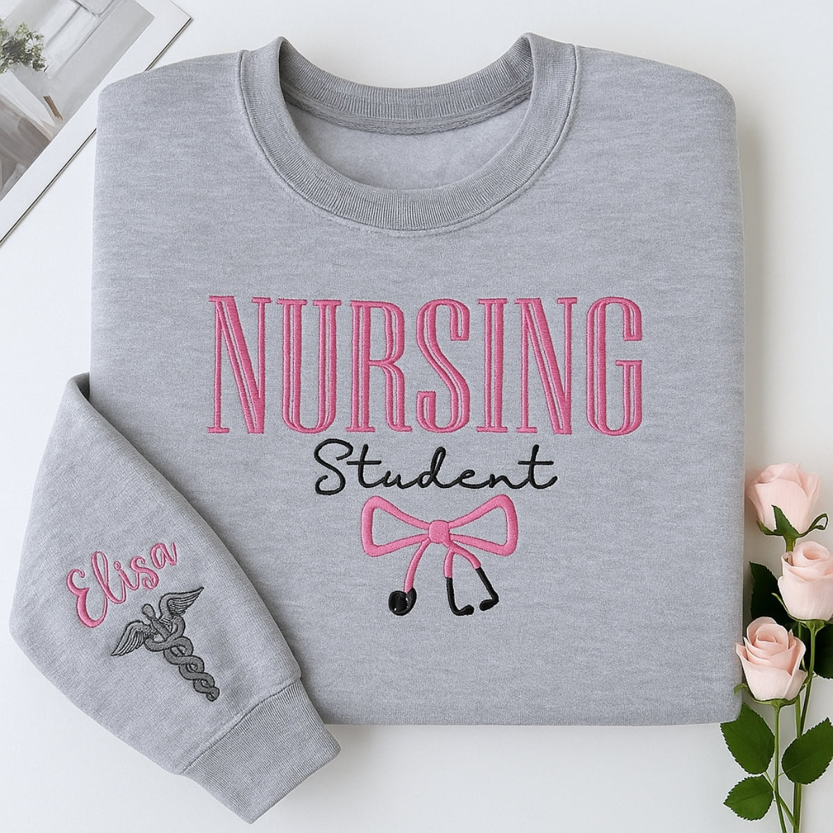 Nursing Student Hoodies - Personalized Name Embroidered Sweatshirts - Graduation Gift