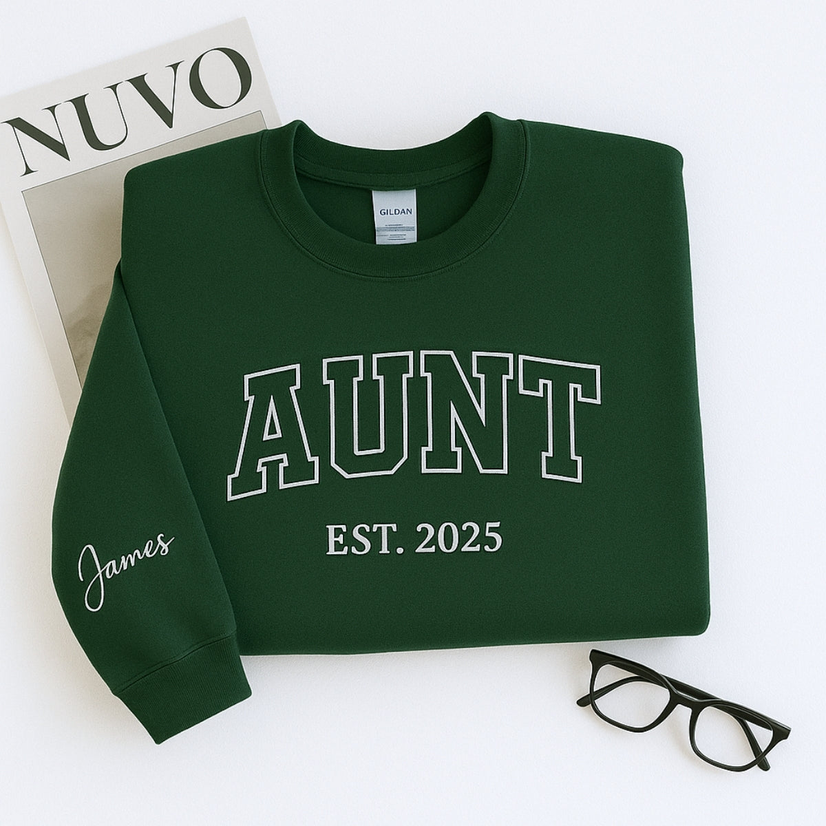 Personalized Aunt Hoodies - Custom EST Year & Name Embroidery - Premium Auntie Apparel Gift