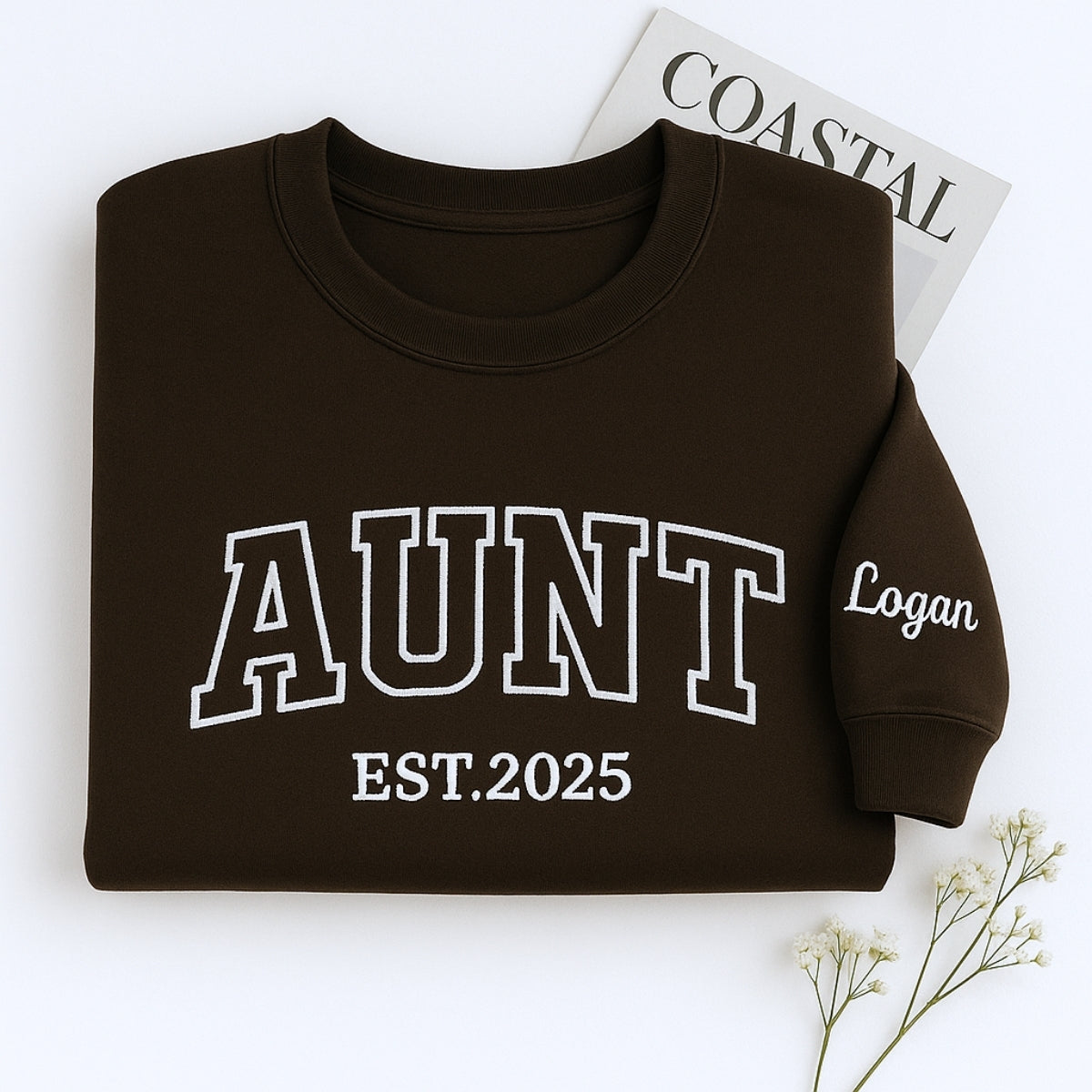 Personalized Aunt Hoodies - Custom EST Year & Name Embroidery - Premium Auntie Apparel Gift