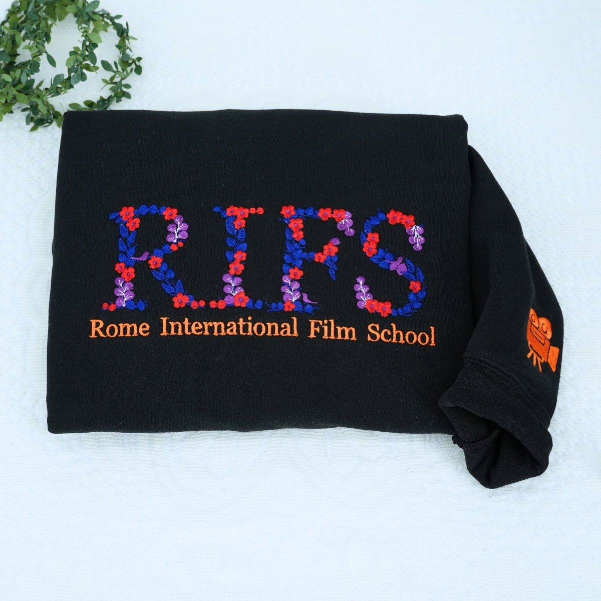 Personalized Botanical University Hoodies - Custom Floral Name Embroidered College Sweatshirts