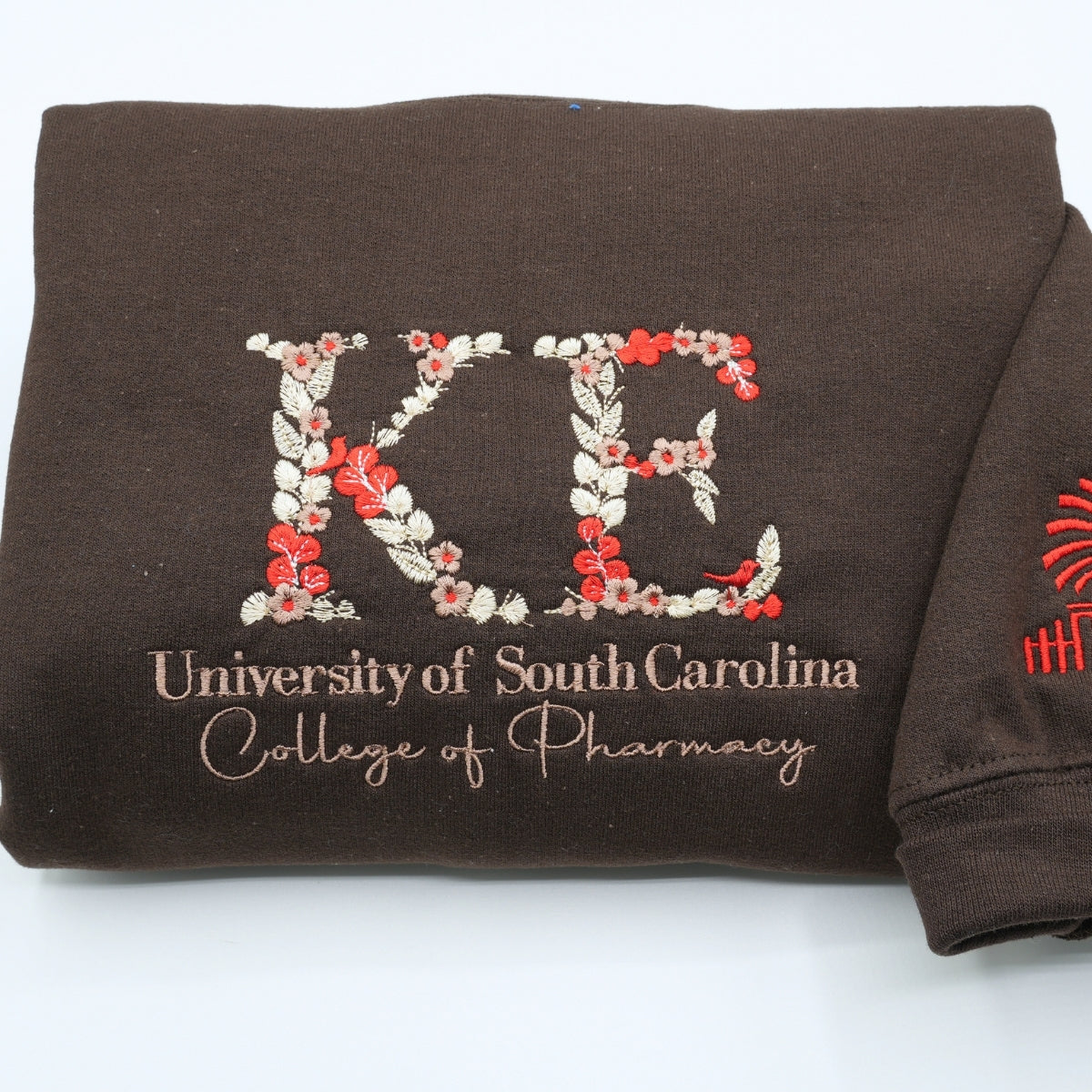 Personalized College Hoodies - Custom Floral Design Embroidered Sweatshirts - Unique Student Apparel