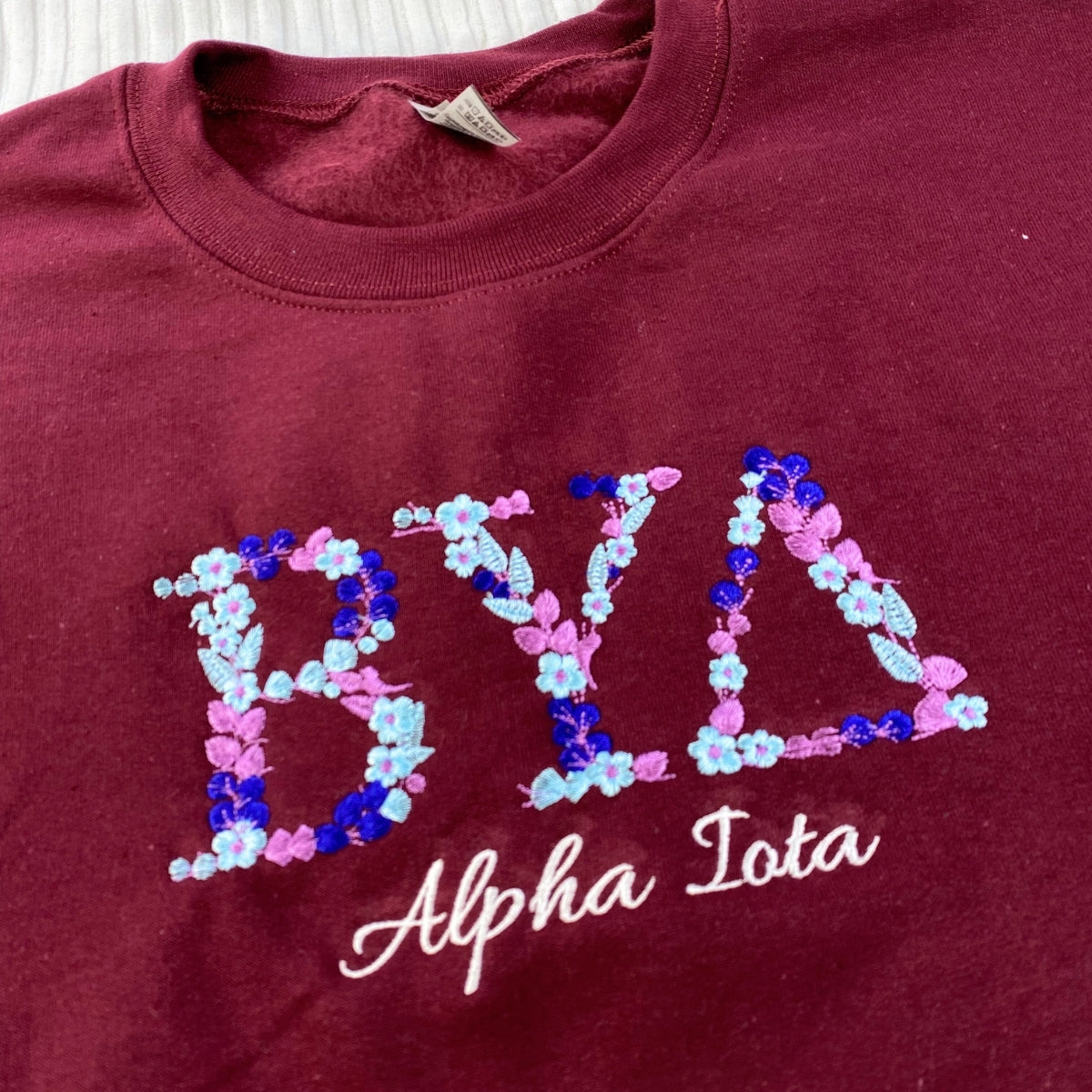 Personalized College Hoodies - Custom Floral University Embroidered - Student Botanical Gift