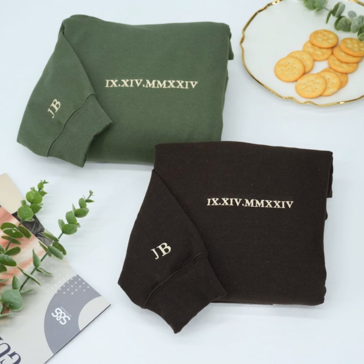 Individuell bestickte Engel- und Dämonenkatze-Kapuzenpullover für Paare