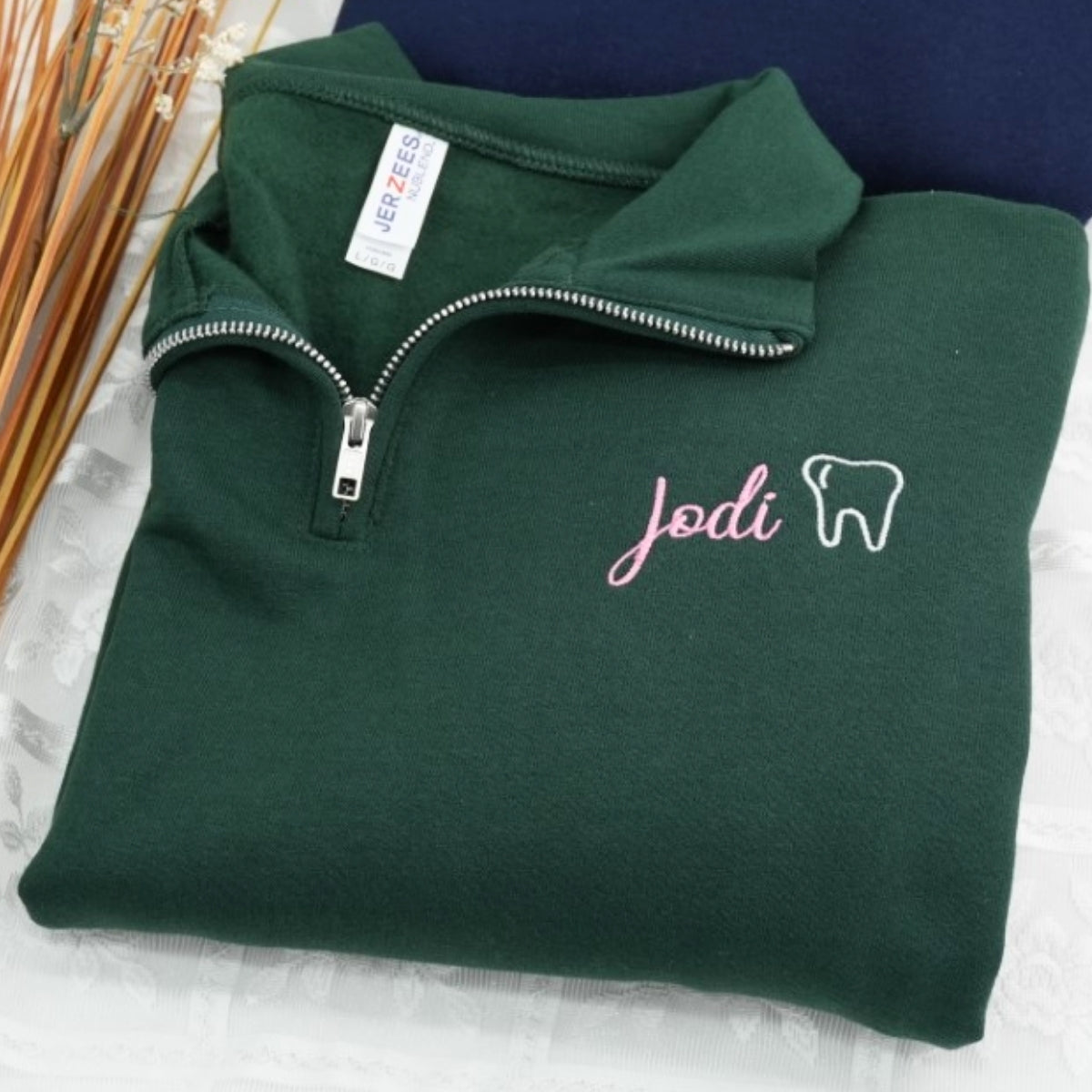 Personalized Dental Quarter-Zip - Custom Dentist Name Embroidered Apparel - Perfect Dental Professional Gift