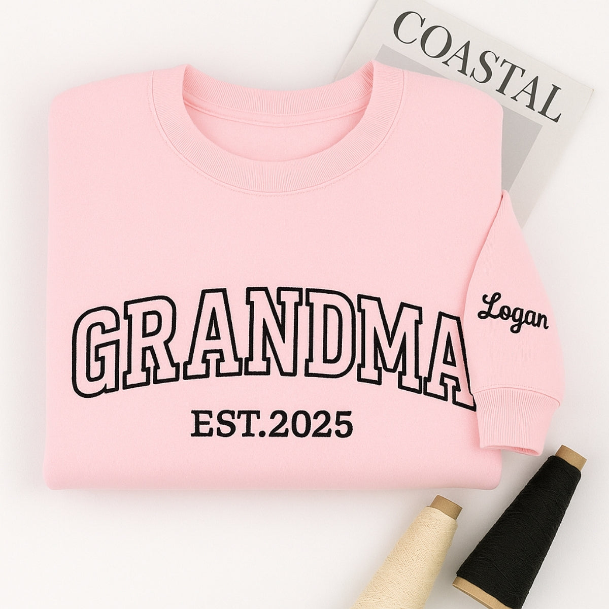 Personalized Grandma Sweatshirt | Custom EST Embroidered - Grandchildren Names Gift