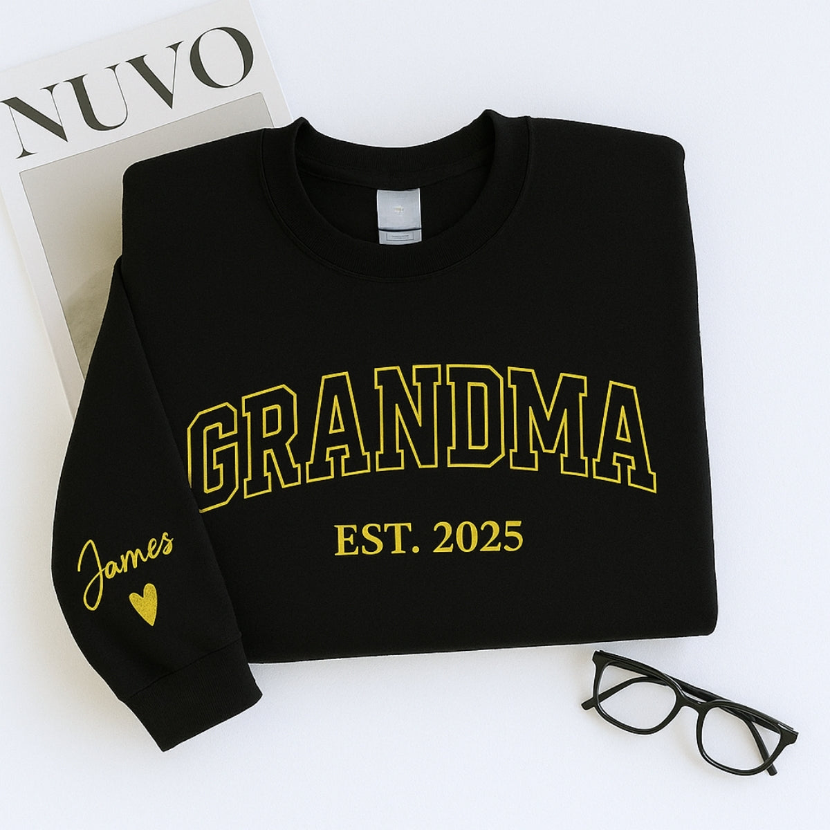 Personalized Grandma Sweatshirt | Custom EST Embroidered - Grandchildren Names Gift