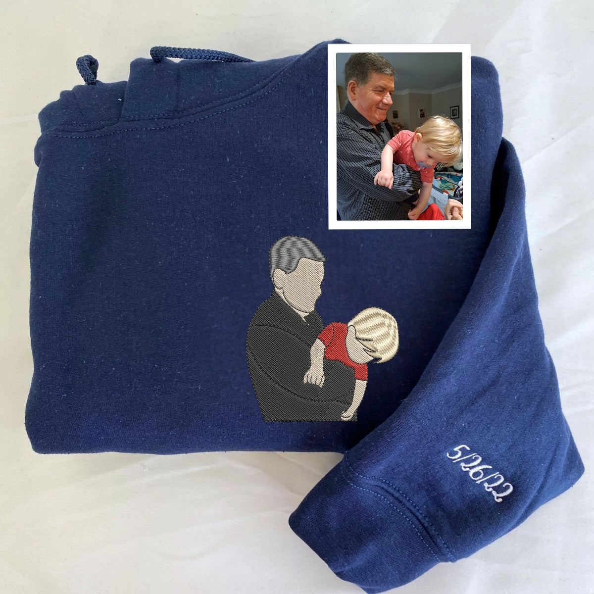 Personalized Grandpa Gifts - Photo Portrait Hoodies - Custom Father's Day Sweatshirts