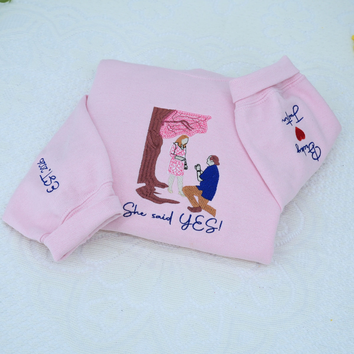 Individuell bestickte Engel- und Dämonenkatze-Kapuzenpullover für Paare