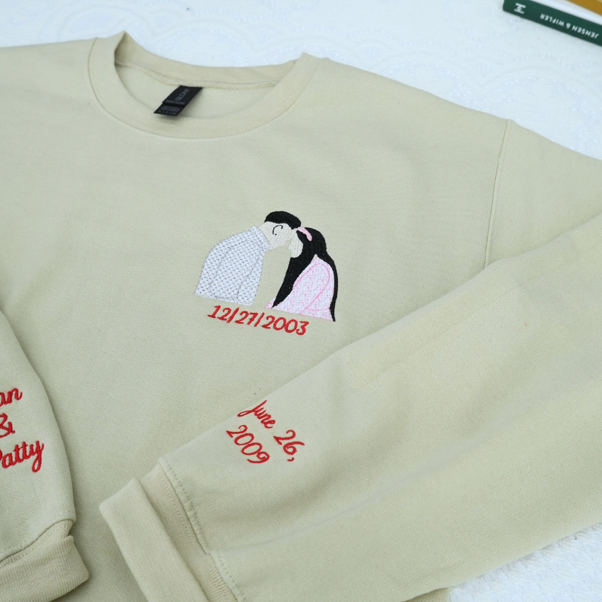 Individuell bestickte Engel- und Dämonenkatze-Kapuzenpullover für Paare