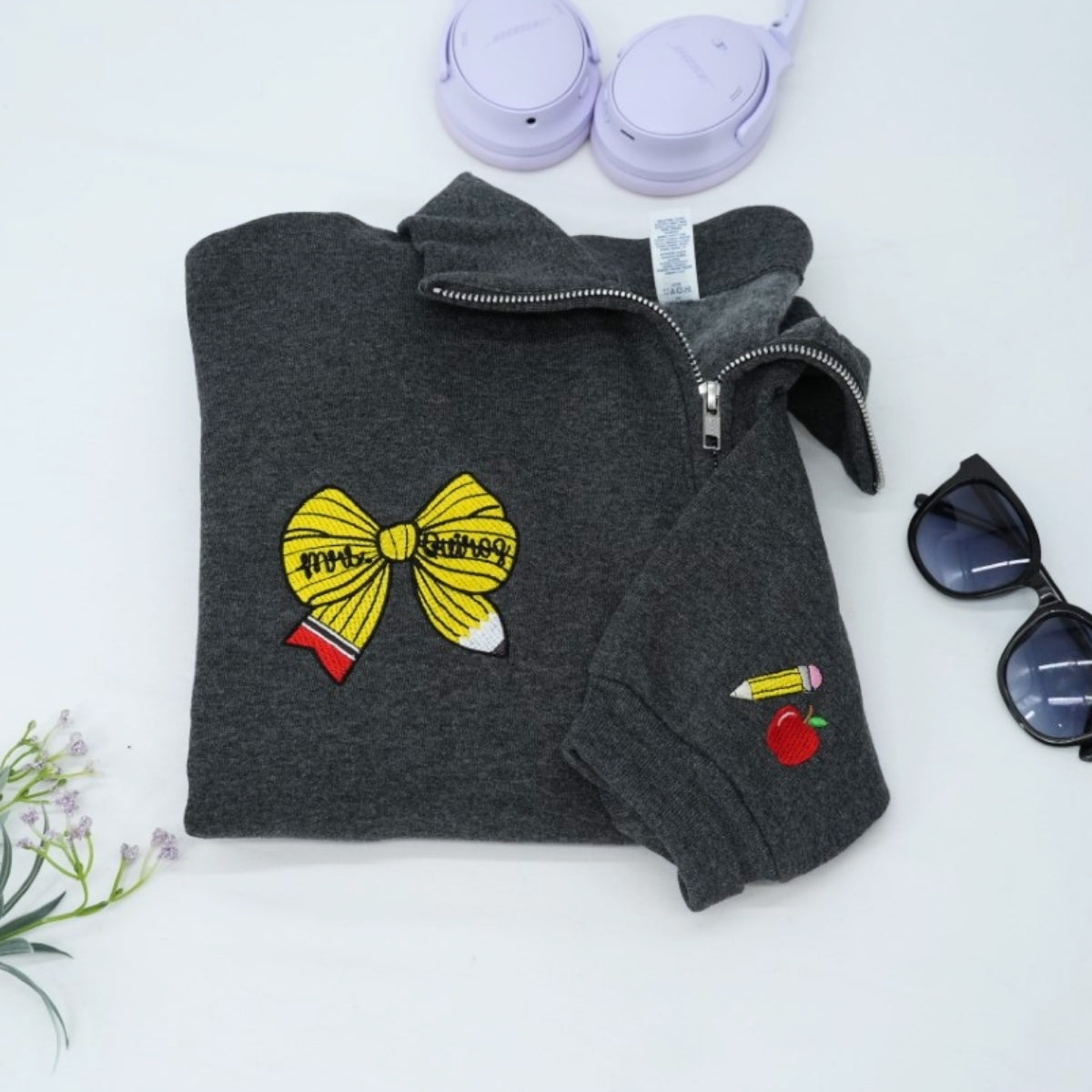 Sweats à capuche assortis brodés personnalisés avec ange et chat démon pour couples