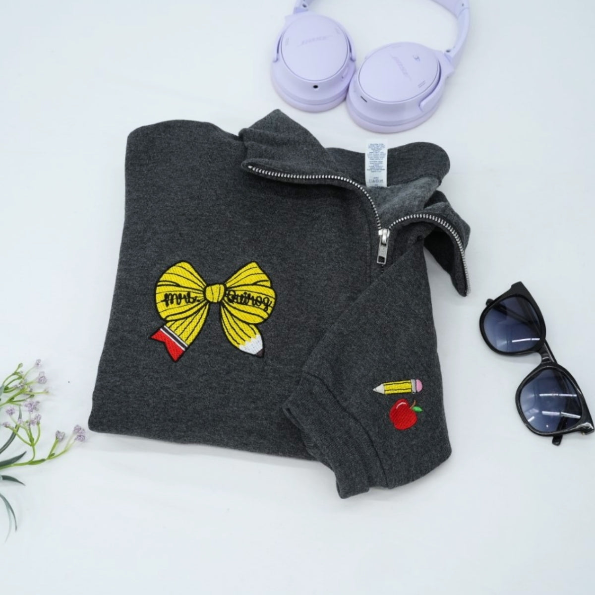 Sweats à capuche assortis brodés personnalisés avec ange et chat démon pour couples