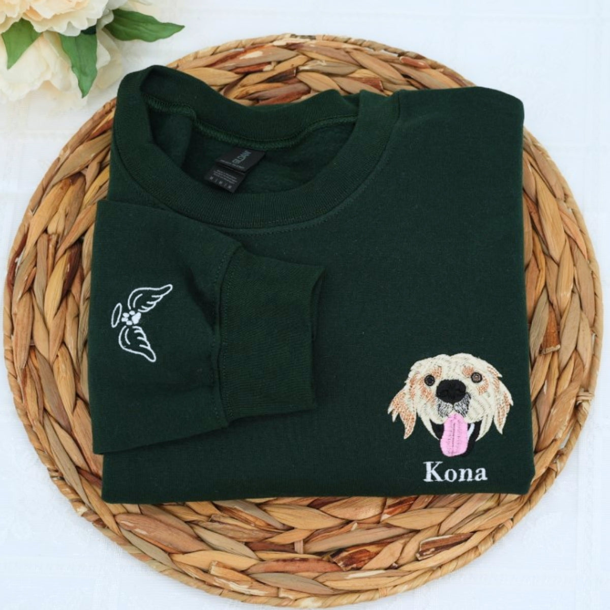 Individuell bestickte Engel- und Dämonenkatze-Kapuzenpullover für Paare
