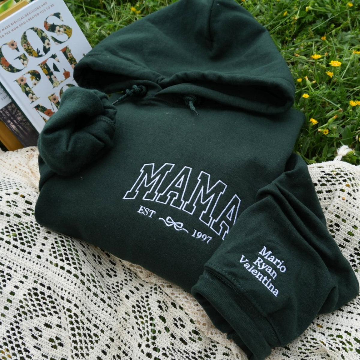 Individuell bestickte Engel- und Dämonenkatze-Kapuzenpullover für Paare