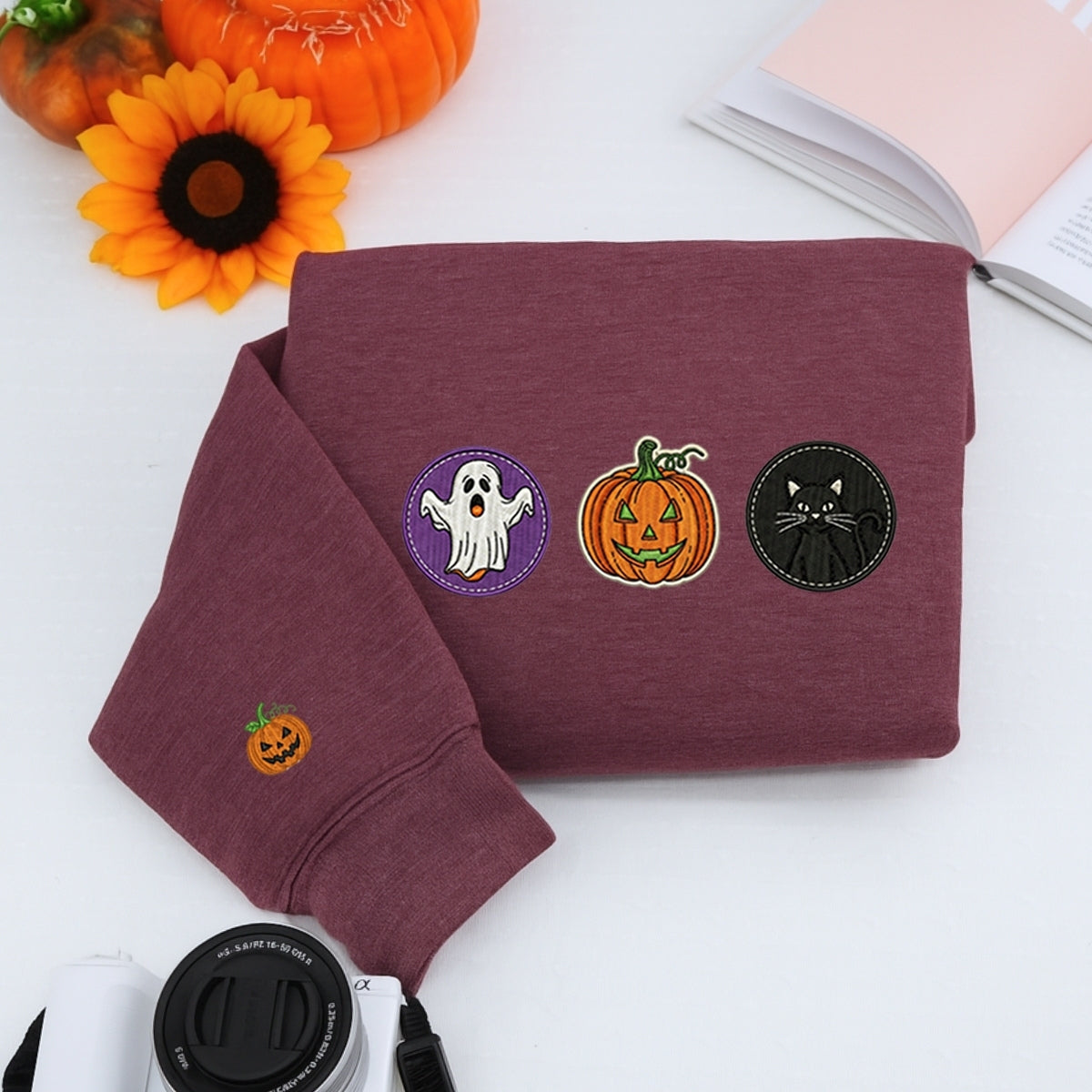 Individuell bestickte Engel- und Dämonenkatze-Kapuzenpullover für Paare