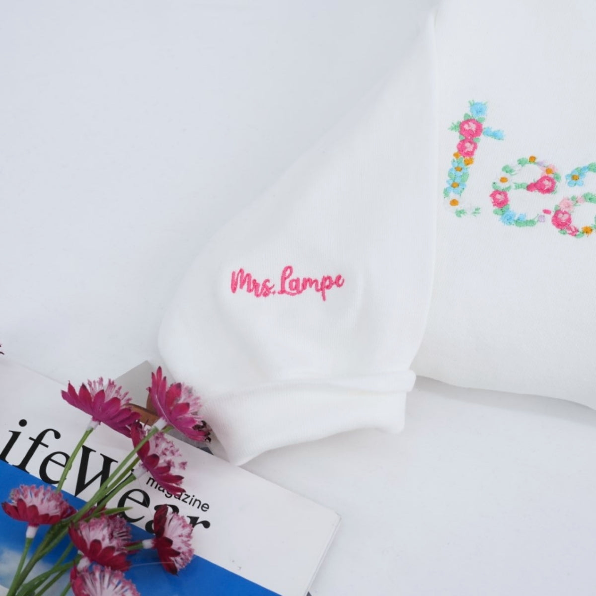 Teacher Custom Hoodies - Floral Embroidered Sweatshirt - Beautiful Teacher Appreciation Gift