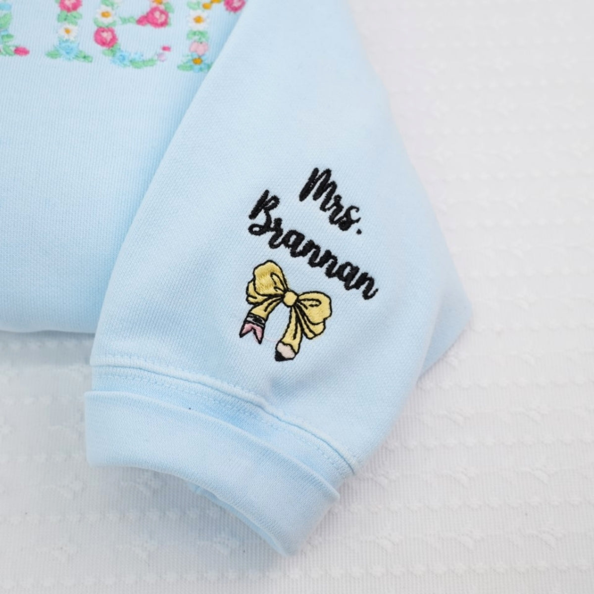Teacher Custom Hoodies - Mrs Floral Embroidered Sweatshirts - Perfect Educator Appreciation Gift with Name Personalization