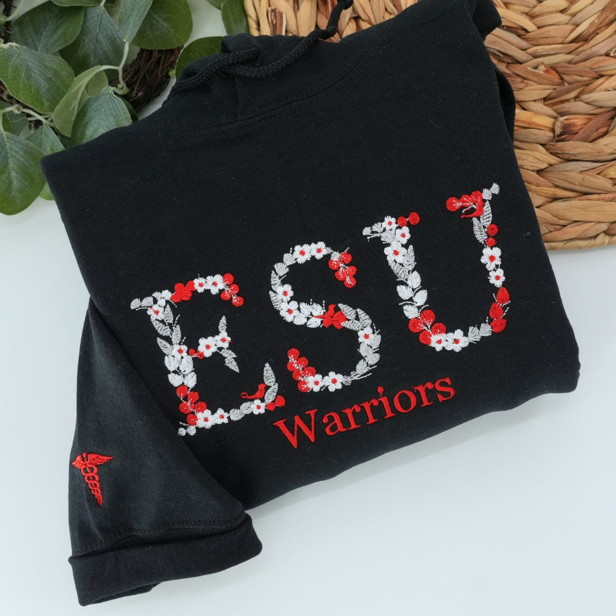 University Floral Hoodies - College Custom Embroidered Sweatshirts - Graduate Student Gift