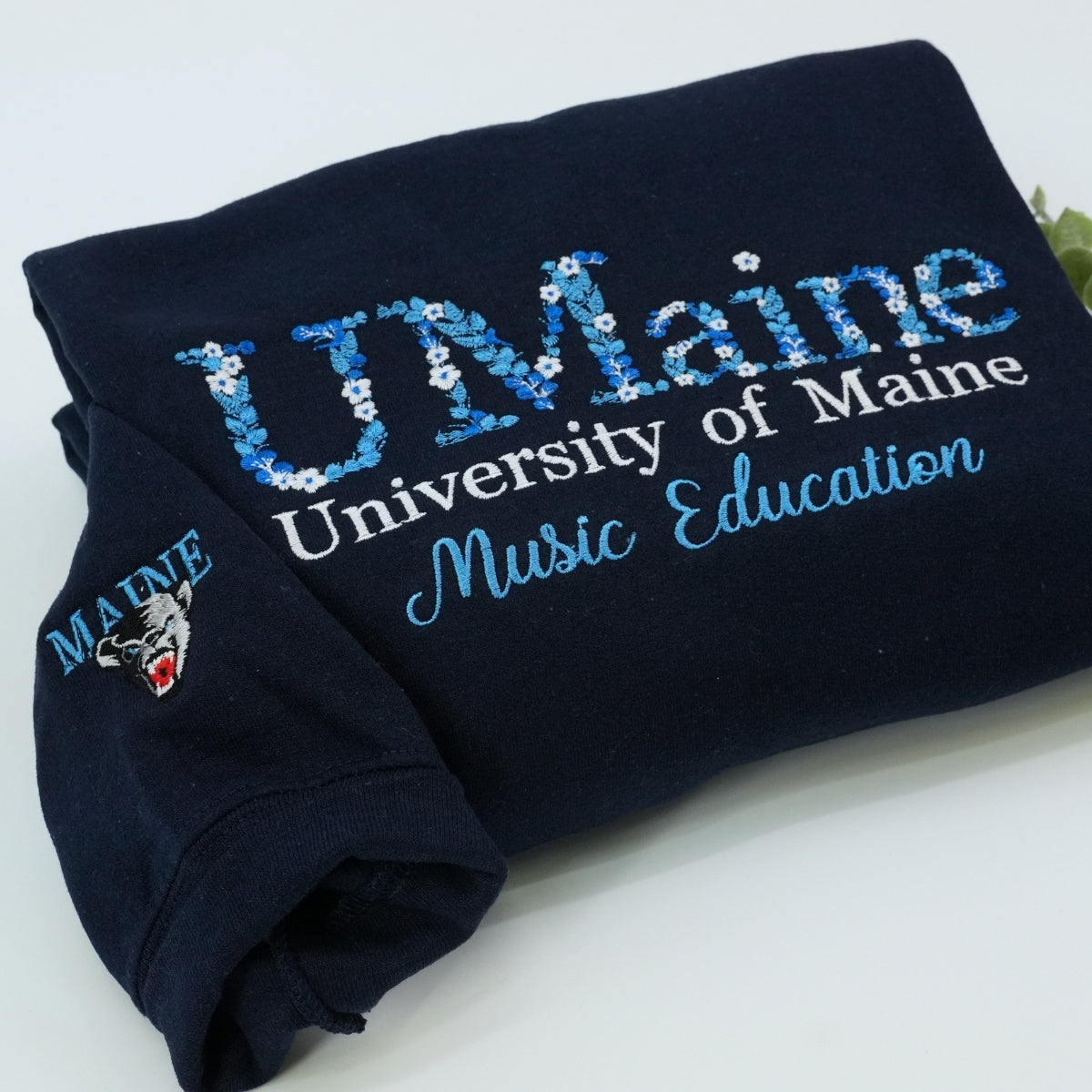University Floral Hoodies - College Custom Embroidered Sweatshirts - Graduate Student Gift