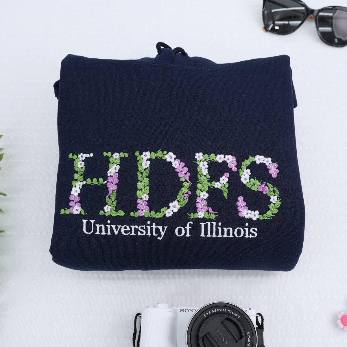 University Gifts for Students - Custom College Hoodies Floral Letters - Perfect Student Graduation Presents