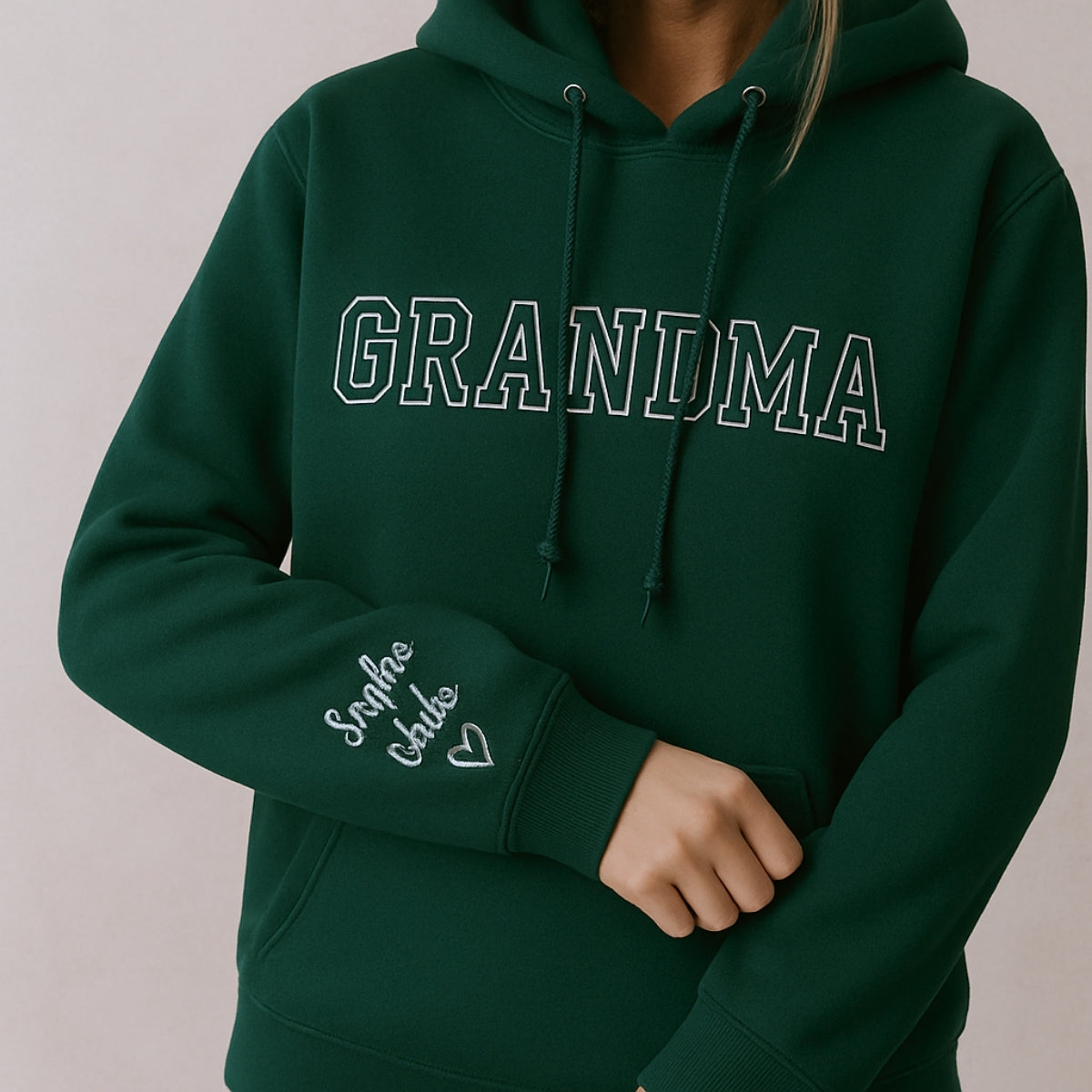 Varsity Grandma Sweatshirt - Personalized Grandchildren Names Embroidered - Custom Grandma Gift