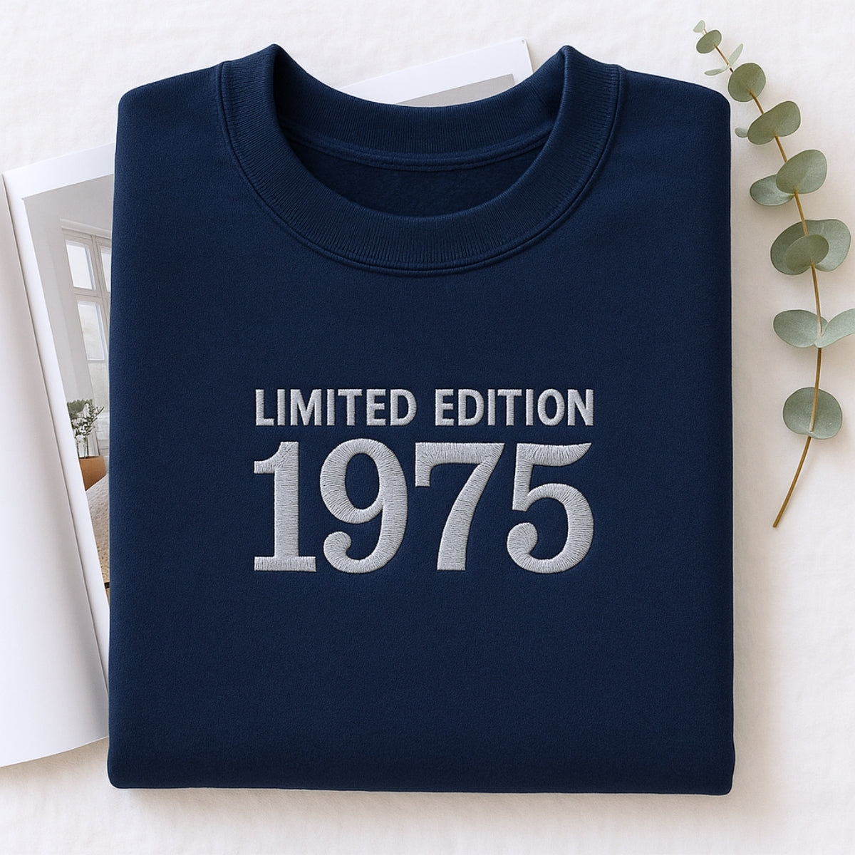 1975 Limited Edition Birthday Sweatshirt - 50th Birthday Gift Custom Embroidered - Perfect Dad Mom
