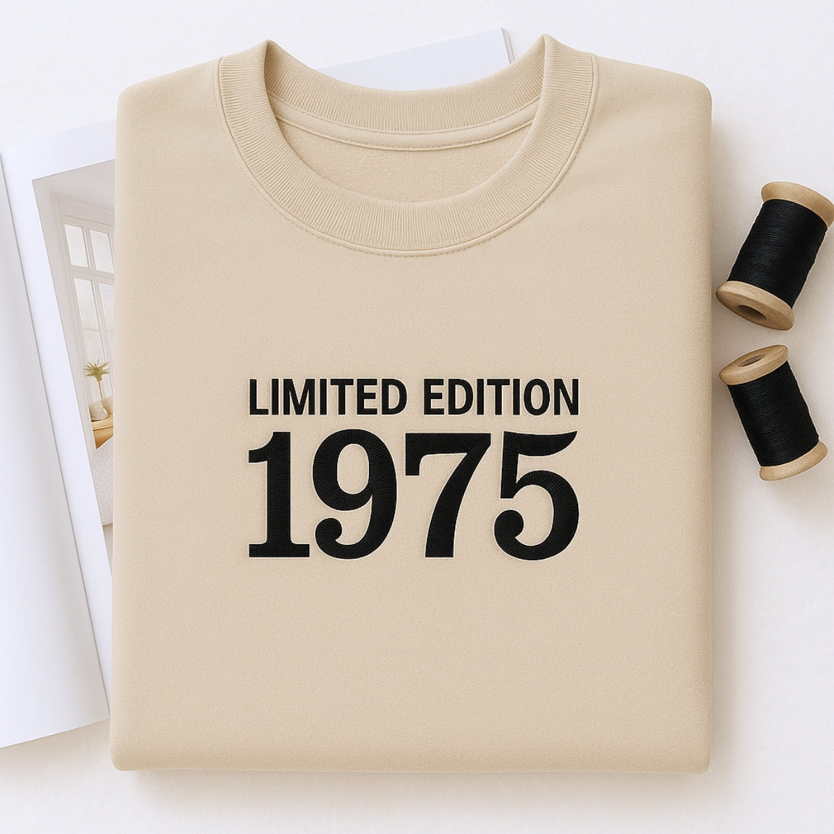 1975 Limited Edition Birthday Sweatshirt - 50th Birthday Gift Custom Embroidered - Perfect Dad Mom