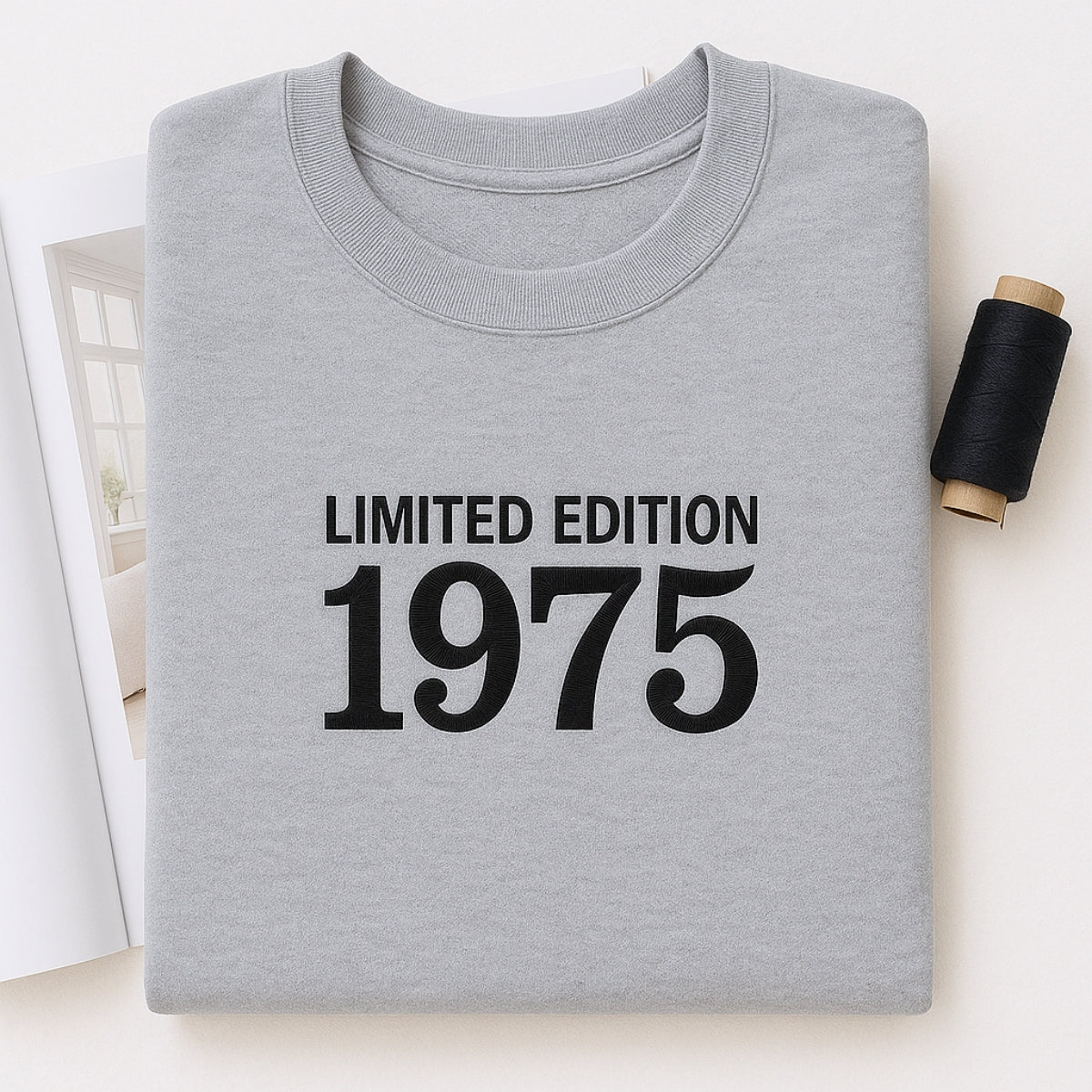 1975 Limited Edition Birthday Sweatshirt - 50th Birthday Gift Custom Embroidered - Perfect Dad Mom