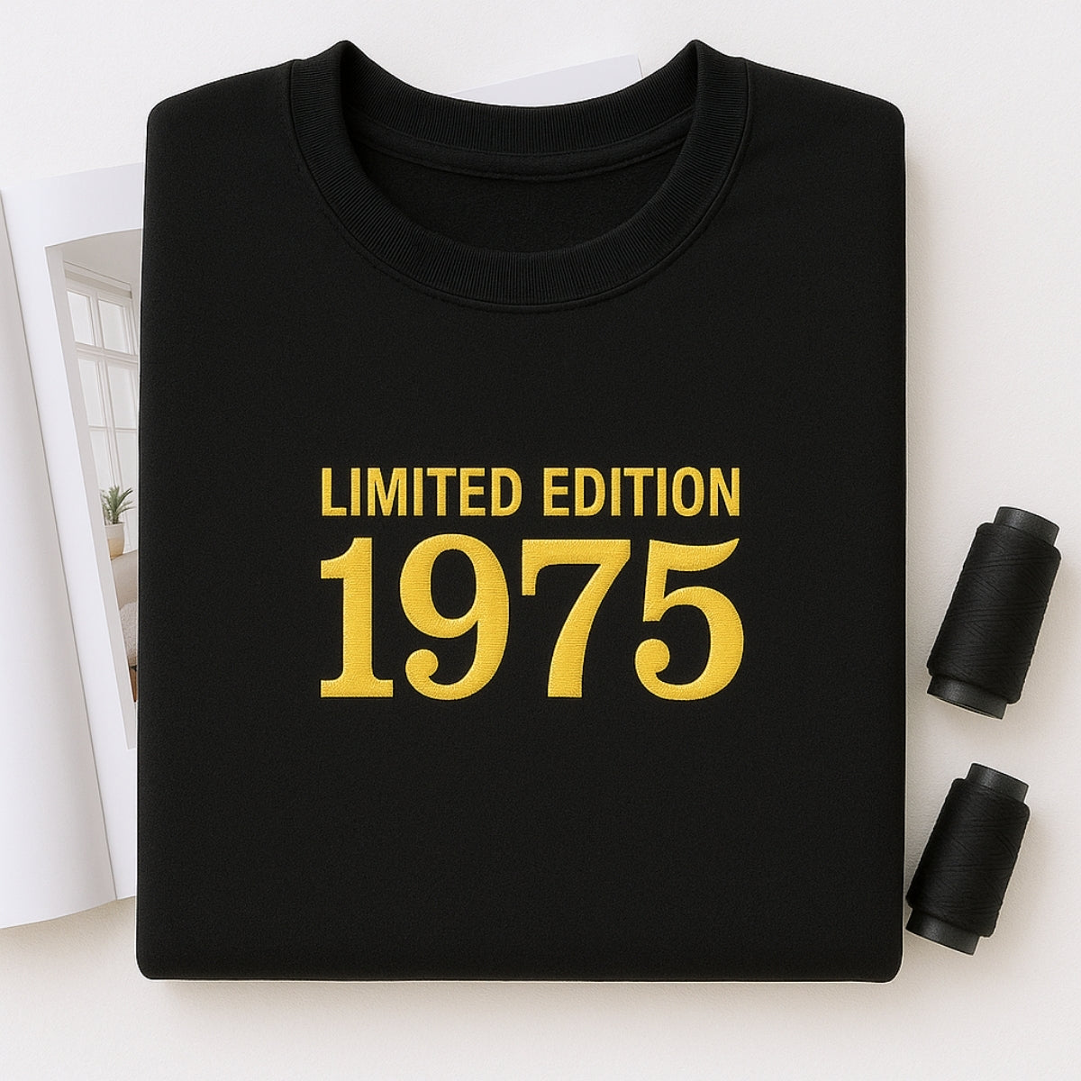 1975 Limited Edition Birthday Sweatshirt - 50th Birthday Gift Custom Embroidered - Perfect Dad Mom