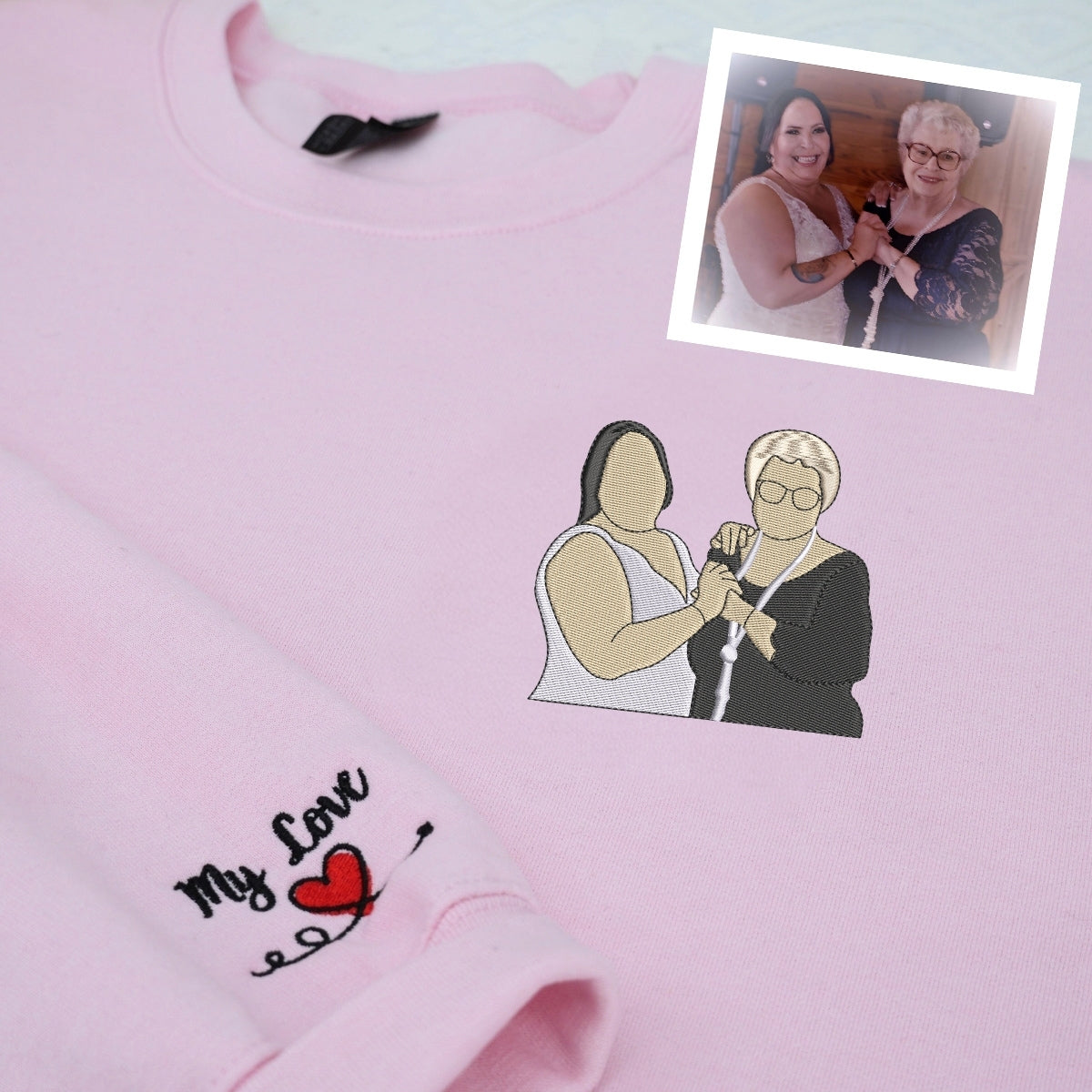 Individuell bestickte Engel- und Dämonenkatze-Kapuzenpullover für Paare